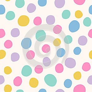 Irregular polka dots seamless pattern in retro style