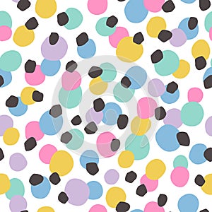 Irregular polka dots seamless pattern in retro style