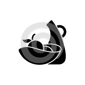 Irregular shape tableware black glyph icon