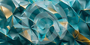 Irregular shaped metallic teal blue golden structure background