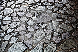 Irregular shaped stone floor