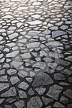 Irregular shaped stone floor