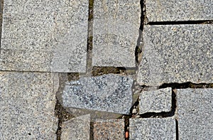 Irregular shaped stone sidewalk