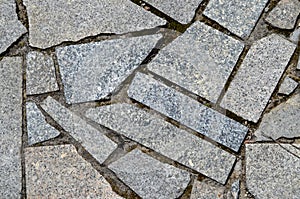 Irregular shaped stone sidewalk