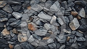 Irregular Slate Stones Piled in a Sturdy Wall Pattern photo