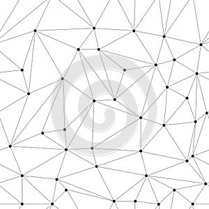 IRREGULAR TRIANGLE GRID WITH JUNCTION POINT TEXTURE. MODERN GEOMETRIC SEAMLESS VECTOR PATTERN