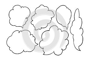 Irregular vector speech bubble cartoon set