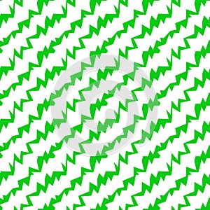 Irregular Zig Zag Green Geometric Seamless Pattern