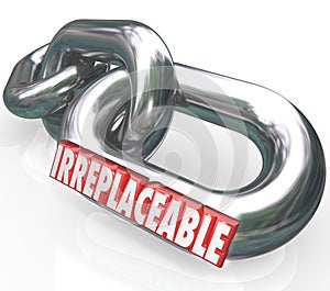 Irreplaceable 3d Word Chain Links Vital Essential Needs