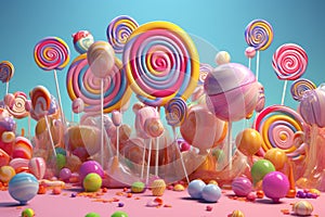 Irresistible Candy sweet lollipop. Generate Ai