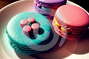 Irresistible Damasco Cake Macaron A Colorful Confectionary Delight.AI Generated