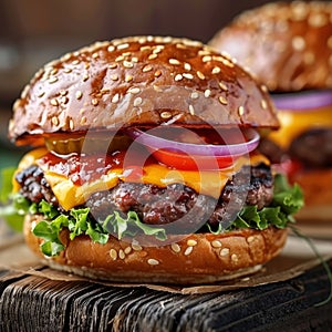 Irresistible and juicy burger delight a mouthwatering taste sensation for your palate