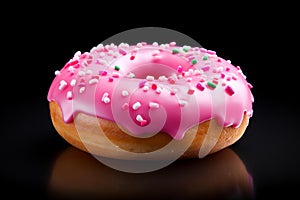 Irresistible Pink donut isolated. Generate Ai