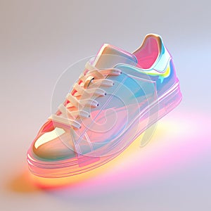 Irridescent Glass Light Up Sneakers - 3d Mockup