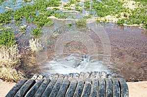 Irrigation canal & siphon tubes photo