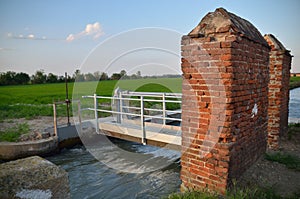 Irrigation channel near the rice fields