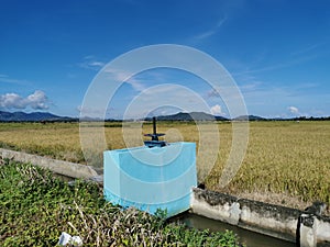 Irrigation and drainage systems in paddy fields.