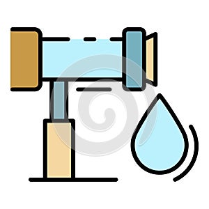 Irrigation drop system icon color outline vector