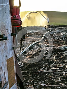 Irrigation and fertilization in sugar cane field