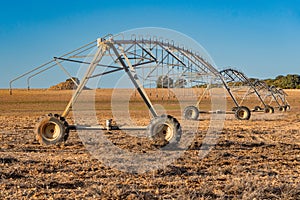 Irrigation machine in agricultural field