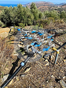 Irrigation pipeline system in Crete island