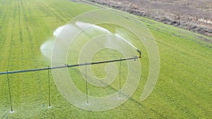 Irrigation pivot system watering agriculture field