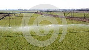 Irrigation pivot system watering agriculture field