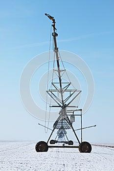 Irrigation pivot in winter