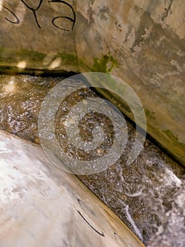 Irrigation sluice gate to channel water to farmers` fields