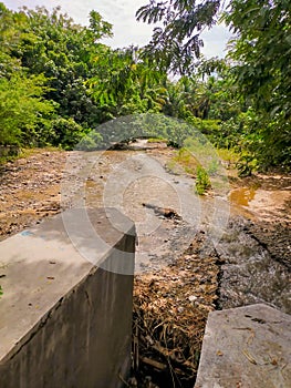 Irrigation sluice gate to channel water to farmers` fields