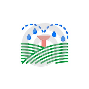 Irrigation sprinklers icon vector, filled flat sign, solid colorful pictogram