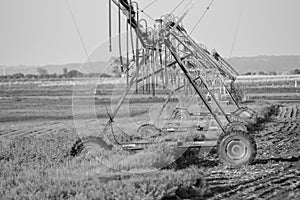 Irrigation system in a field in South Dakota