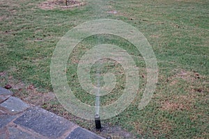 Irrigation system in hot climates. Pefki, Rhodes Island, Greece