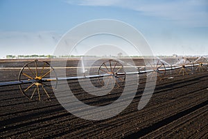 Irrigation system on a large farm field