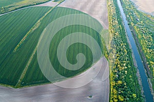 Irrigation system in wheat field