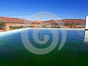 Irrigation water reservoir in the oasis of Figuig