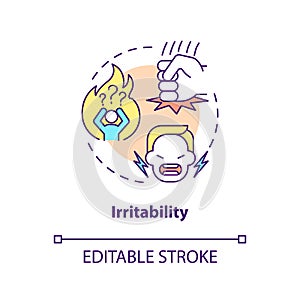 Irritability concept icon