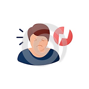 Irritability flat icon photo