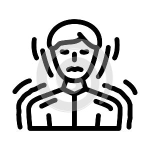 irritability health problem line icon vector illustration