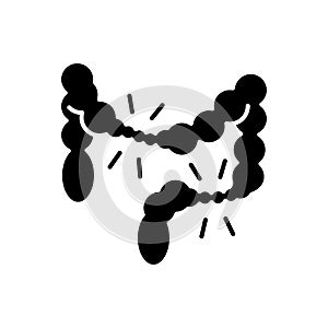 Irritable bowel syndrome black glyph icon