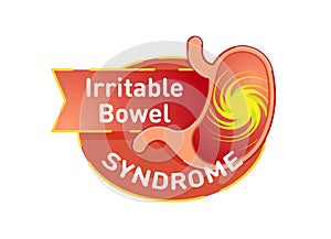 Irritable bowel syndrome IBS vector logo badge photo