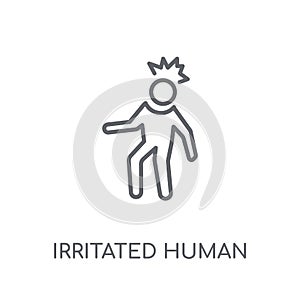 irritated human linear icon. Modern outline irritated human logo