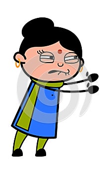 Irritated Indian Lady cartoon illustration