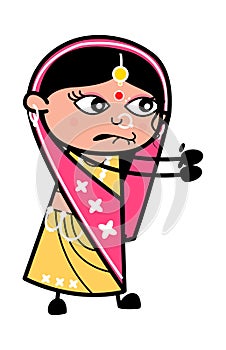 Irritated Indian Woman cartoon illustration