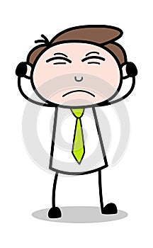 Irritation - Office Businessman Employee Cartoon Vector Illustration