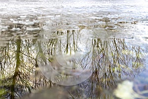 ÃÅirror lake with ice clouds