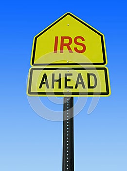 Irs ahead post sign