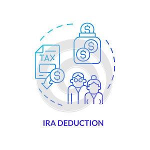 irs deduction blue gradient concept icon