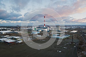 Iru thermal power plant near Tallinn, drone photo