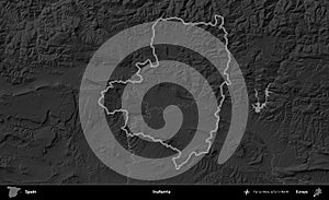 Irunerria outlined, Spain. Grayscale
